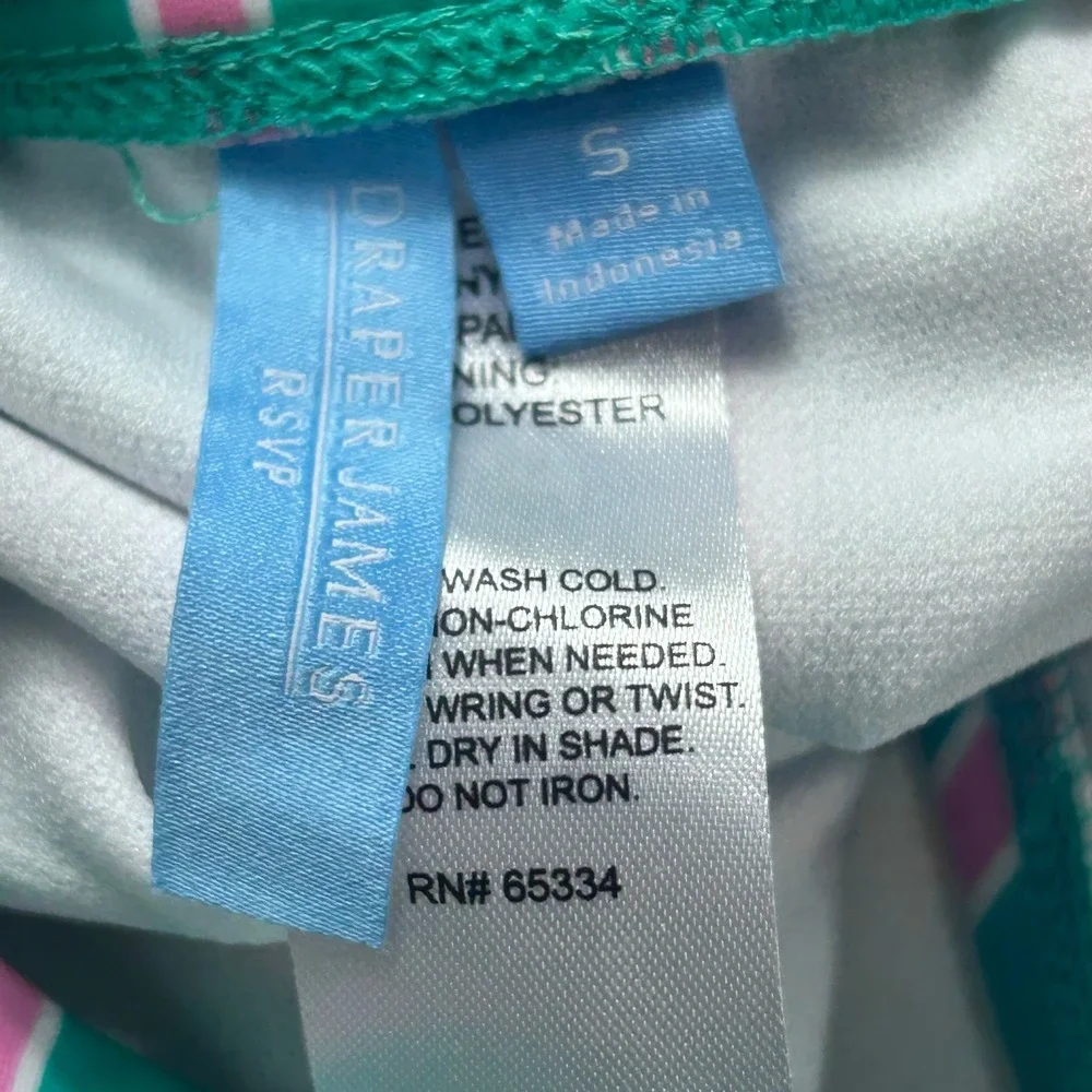 Draper James RSVP Prep In Your Step Striped Bikini Set Green Pink Size Small NEW